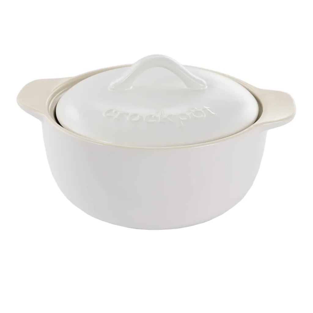 cc78db27-2f9f-4cc2-85a1-8b1f1976c582.jpg Crockpot - Crock Pot Artisan 2.3 Quart Round Stoneware Casserole with Lid - White