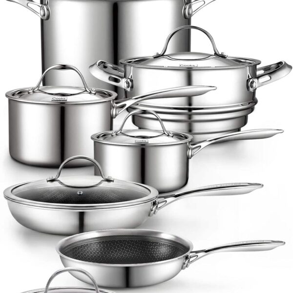 ccbdcfe4-eea3-4a85-a538-c1c04f50d3de.jpg Cooks Standard - Multi-Ply Clad Cookware Set, 12-Piece Pots and Pans - Stainless Steel