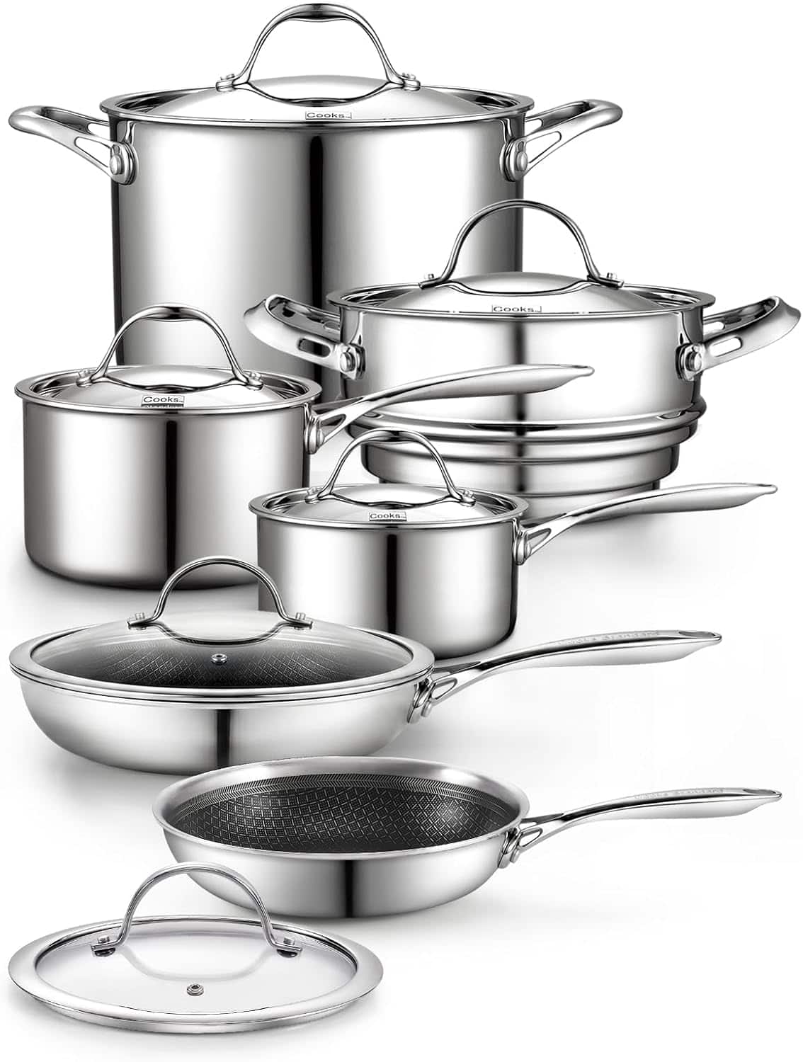 ccbdcfe4-eea3-4a85-a538-c1c04f50d3de.jpg Cooks Standard - Multi-Ply Clad Cookware Set, 12-Piece Pots and Pans - Stainless Steel