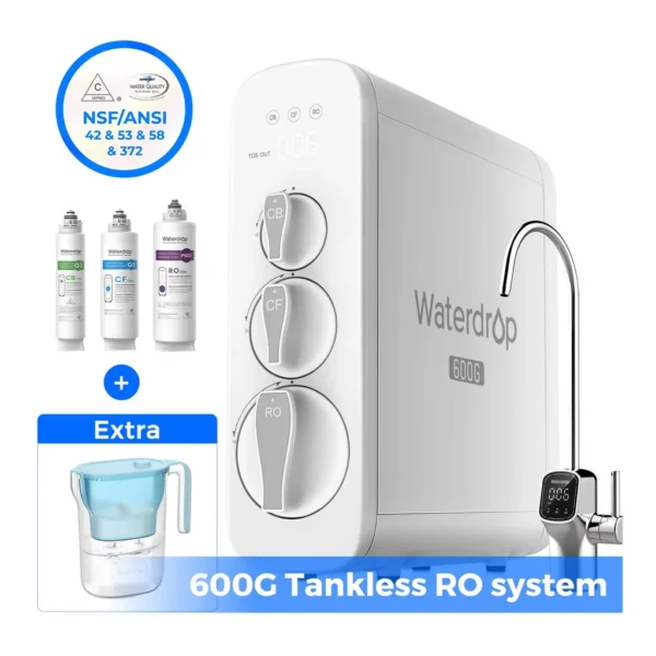 ccd11cec-1f91-487a-b2ef-9dbec948faef.jpg Waterdrop - G3P600 Reverse Osmosis System Extra WD-PT-05B-L Water Filter Pitcher - White