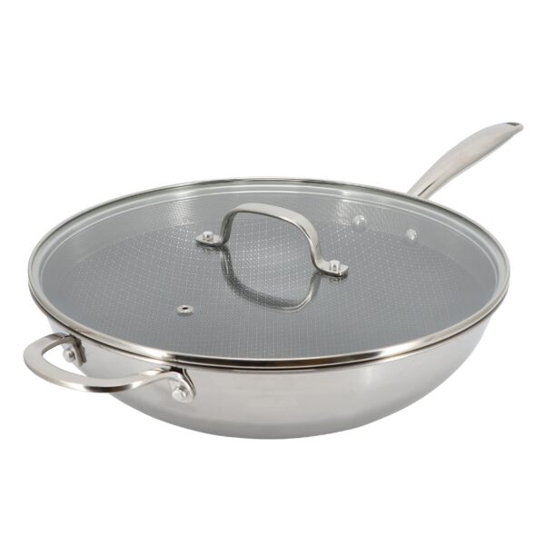 cd13d59e-7aad-4794-aee4-d410e3194bf0.jpg Better Chef - 12.5 Inch 3 Ply Stainless Steel Nonstick Wok with Lid - Silver