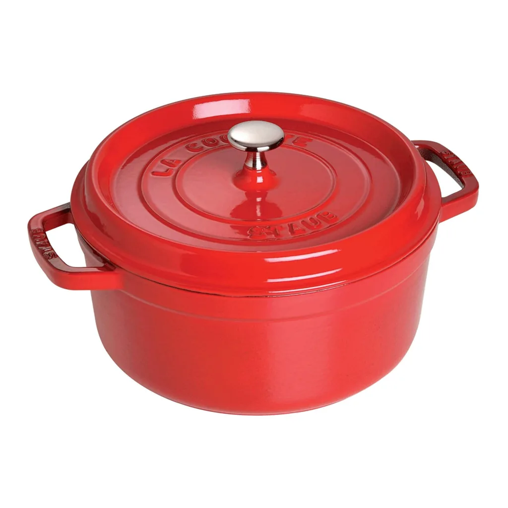 cdc408cf-f61e-4e5a-bade-1b8cef4259f7.jpg Staub - Cast Iron Round Cocotte, Dutch Oven, 5.5-quart, serves 5-6, Made in France - Cherry