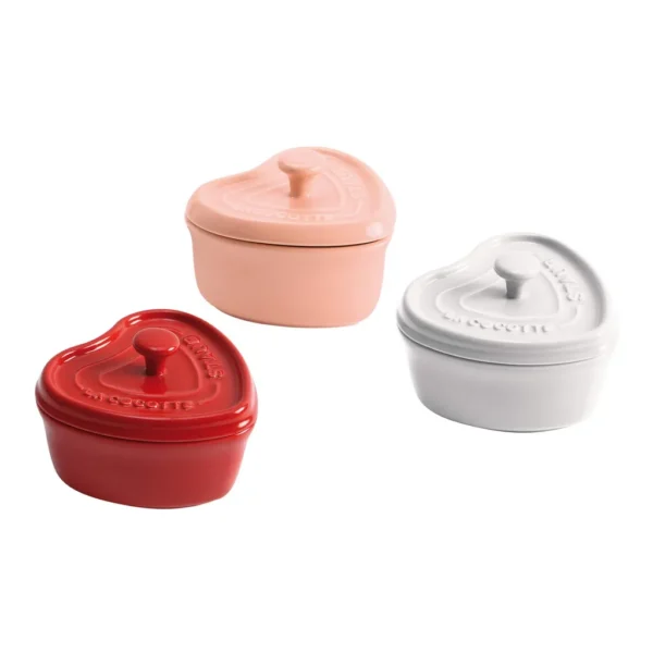 d03e307e-cbe7-48e1-a6e6-11b0a9dd1959.jpg Staub - Ceramic 3-pc Mini Heart Cocotte Set - Cherry, Pink, White - Multi