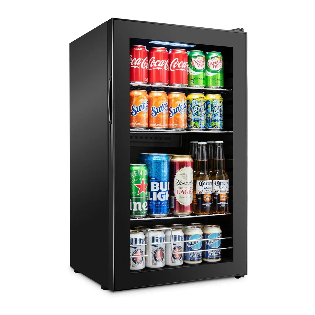 d0c45e8a-1705-4cea-8940-2eed2101c312.jpg Ivation - 126 Can Beverage Refrigerator, Freestanding Mini Fridge with Glass Door - Stainless Steel