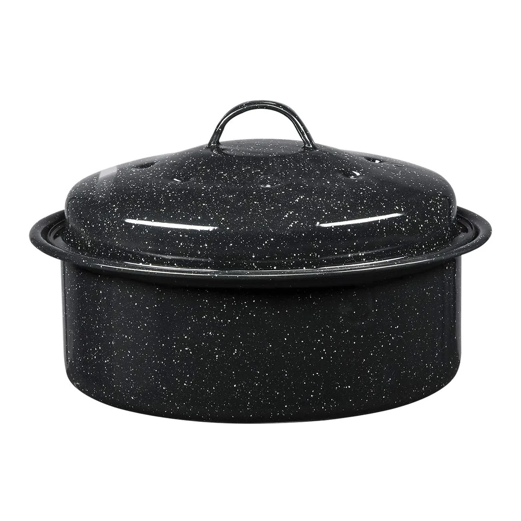 d139bca8-3b7a-4a1a-8703-17e362172605.jpg Granite Ware - Round Covered Roaster - Speckled Black
