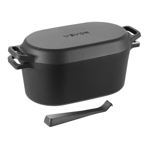 d23e8f97-18a9-4efb-9000-9c1ba719c899.jpg VEVOR - Enameled Cast Iron Dutch Oven,3.5 Quart Pot with Lid and Dual Handles,Heavy-Duty Durable,Induction Compatible up to 500℉ - Black