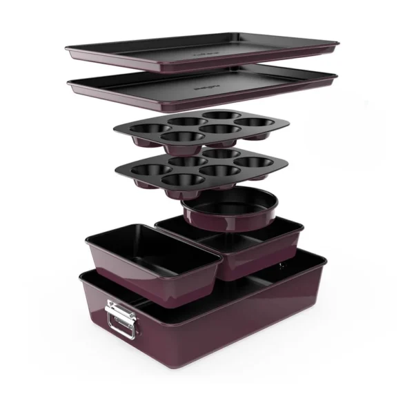d29fd1ef-60d5-4796-94ef-a718d33d8de0.jpg NutriChef - 8-Piece Nonstick Stackable Bakeware Set