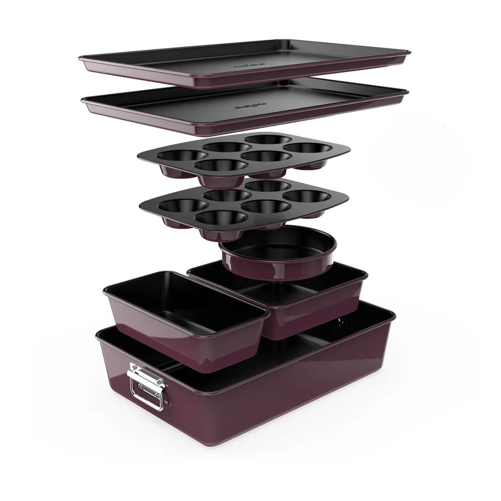 d29fd1ef-60d5-4796-94ef-a718d33d8de0.jpg NutriChef - 8-Piece Nonstick Stackable Bakeware Set