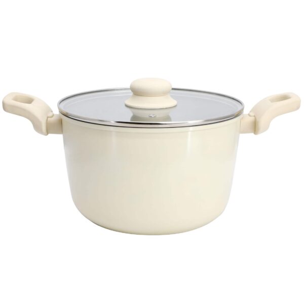 d3371d9b-826e-490b-b49a-439f339bff8f.jpg Gibson - Home Barnsdall 5 Quart Ceramic Nonstick Aluminum Stock Pot with Lid - Cream