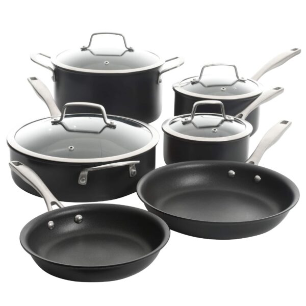 d552c475-c4ac-4a81-b9e0-2bf93bf920e7.jpg Kenmore - Pro Arbor Heights 10 Piece Nonstick Aluminum Cookware Set - Black