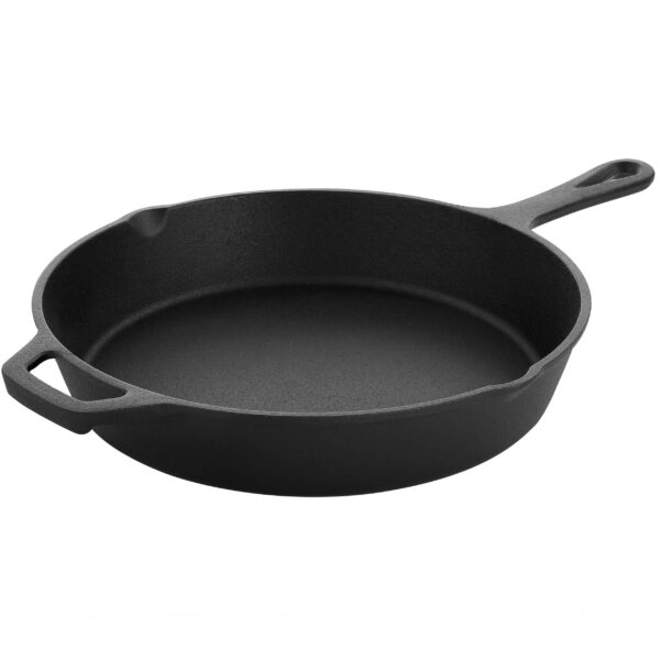 d5dbf7bd-332e-4a2d-9f67-7f89eefe4e91.jpg MegaChef - 10 Inch Round Preseasoned Cast Iron Frying Pan with Handle - Black