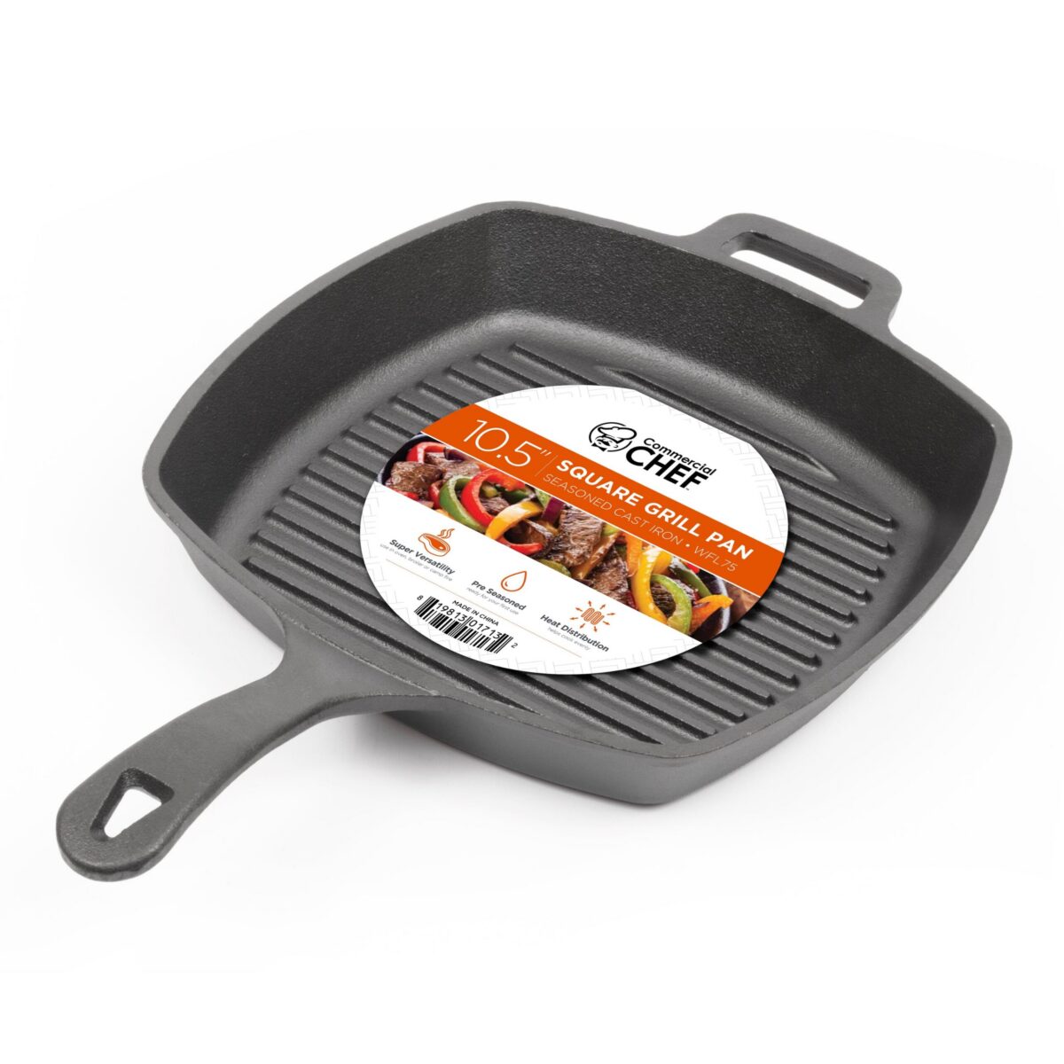 d6161954-d60f-418f-af95-3594db4b6a06.jpg Commercial Chef - 10.5 Inch Square Grill Pan - Black