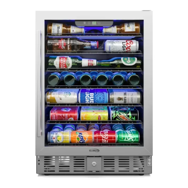 d69fb872-caa5-4473-95c8-863125c90322.jpg Koolmore - 23.4 in. Stainless Steel, Glass-Door Built-In Refrigerator and Beverage Cooler, 5 Cu. ft. KM-BIR5C-GD - Black and Stainless-Steel