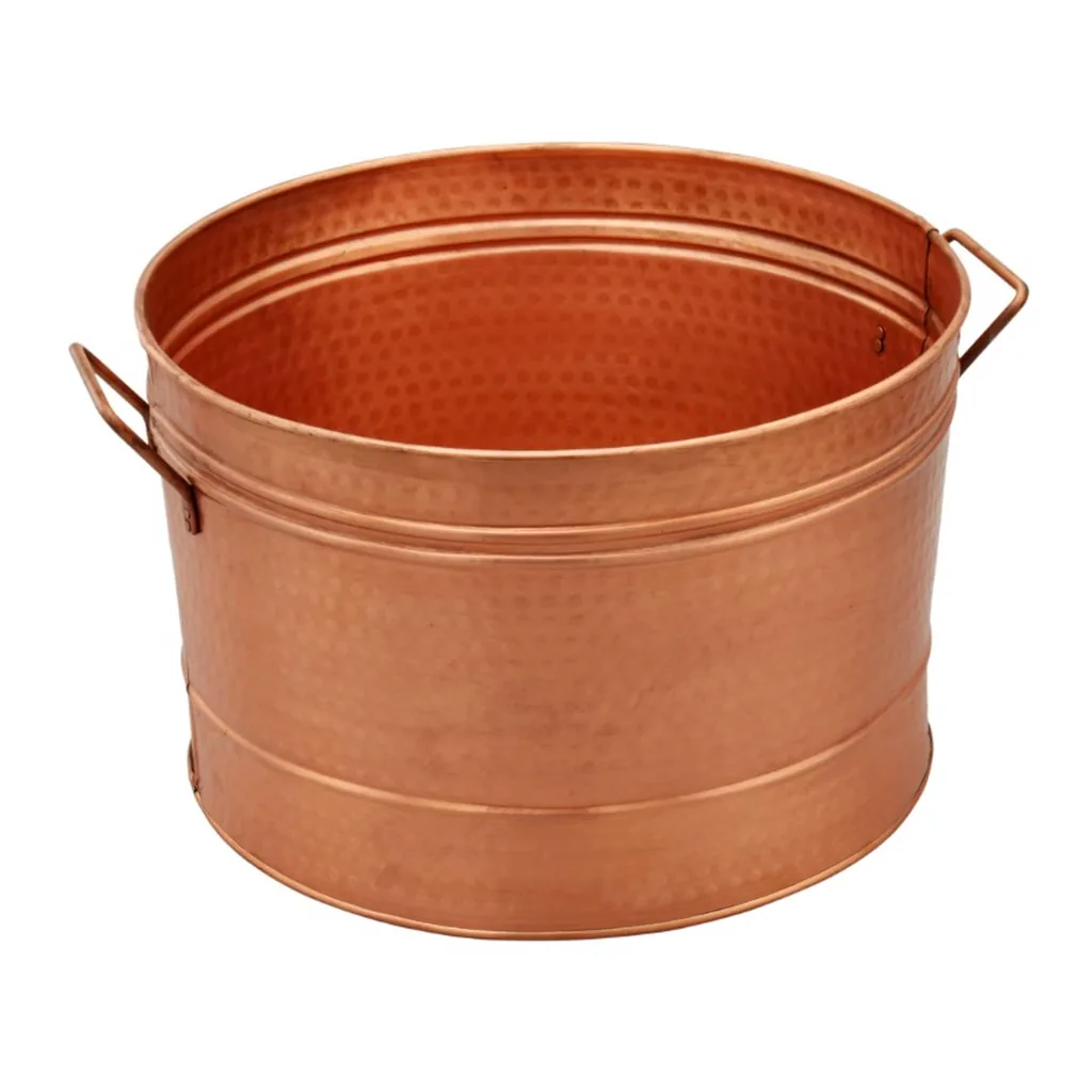 d7b8612b-1057-412e-b150-550e5504edfb.jpg Manhattan Lane - Hammered Pattern Galvanized Farmhouse Style Tub - Copper