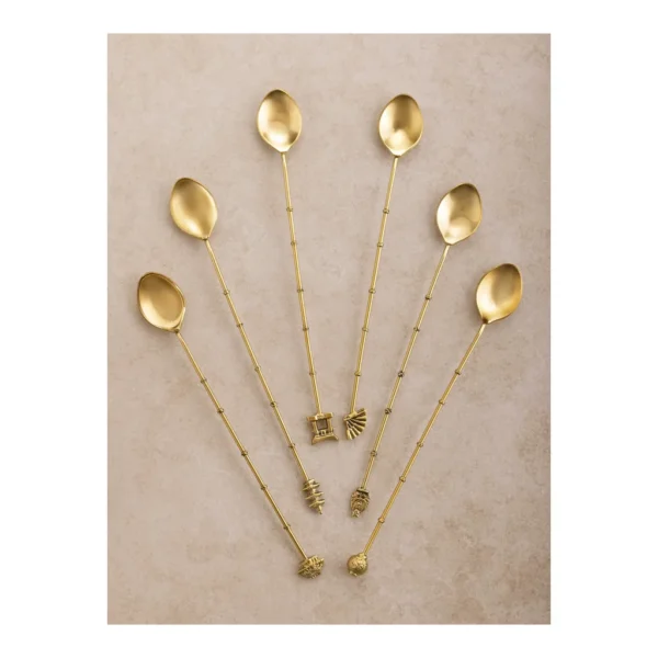 d7bc4f0b-378c-49f5-84b1-13d808b1d7db.jpg GAURI KOHLI - Magnolia Cocktail Stirrers - Antique matte gold
