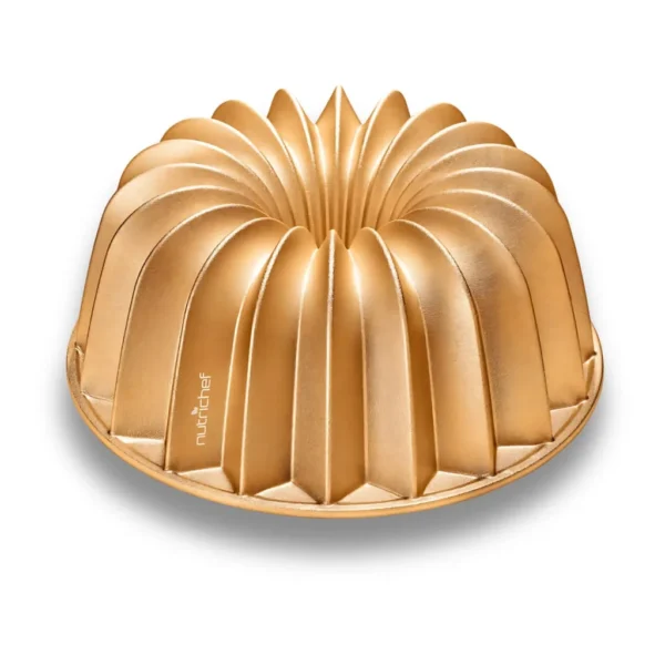 Version 1.0.0 NutriChef - Cake Pan, Die Cast Fluted Aluminum Cake Mold, Nonstick for Easy Release, Ideal for Desserts (NCBUTP42)