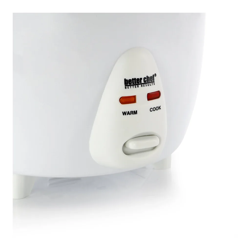 d97ae365-f7e9-4ca3-b48f-1f3d1ce8851d.jpg Better Chef 310125287M 5 Cup Ceramic Bowl Rice Cooker with Steamer Attachment – White