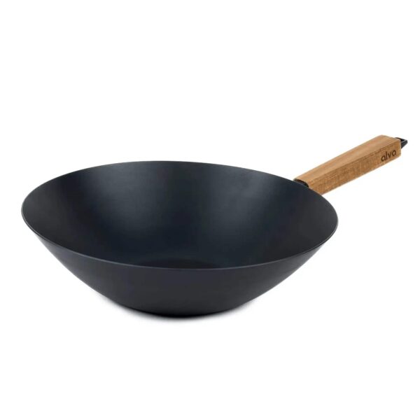 da895b05-ac82-45ae-b194-5e123c37576e.jpg Alva - Forest Blue Carbon Steel Wok, 12" - Black