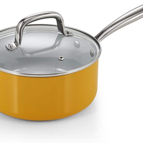daa33645-7ec1-433d-a0a2-36e0b2073ee1.jpg Cook N Home - Classic 3qt Ceramic Nonstick Sauce pan pot w/Glass Lid, Everyday Milk Soup Oatmeal,Stay Cool Handle,Induction - Yellow