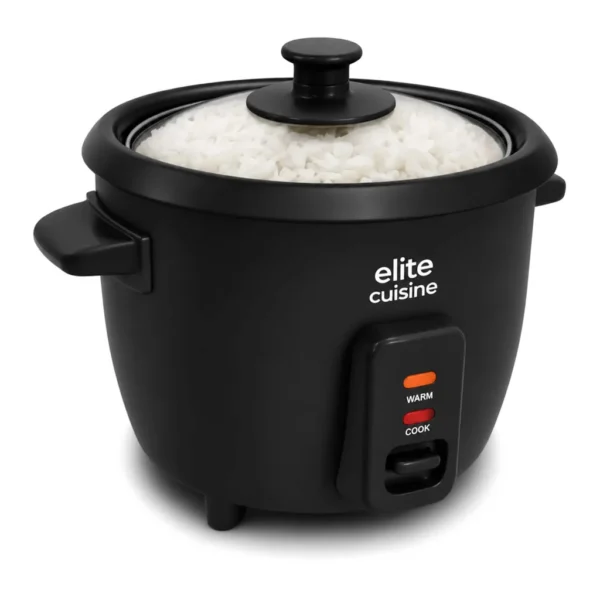 dc36693a-22cc-44b7-b97e-0b4e086fb2d7.jpg Elite Cuisine ERCL0062 6-Cup Electric Rice Cooker With Non-Stick Inner Pot – Black