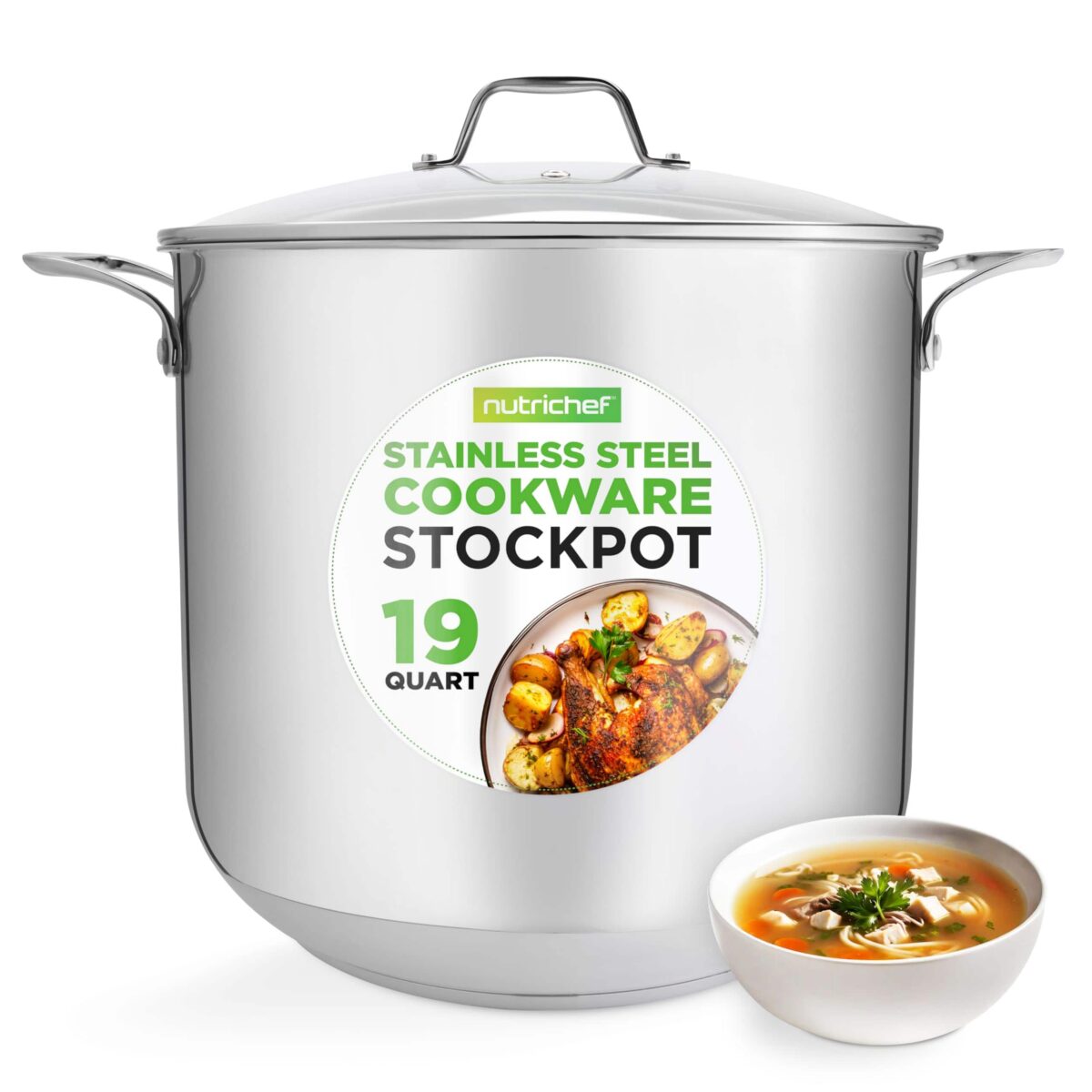 e361abdf-27c9-4b11-a0ab-af014052e9fc.jpg NutriChef - 19-Quart Stainless Steel Stockpot, Induction-Compatible with See-Through Lid - NCSP20 - Silver