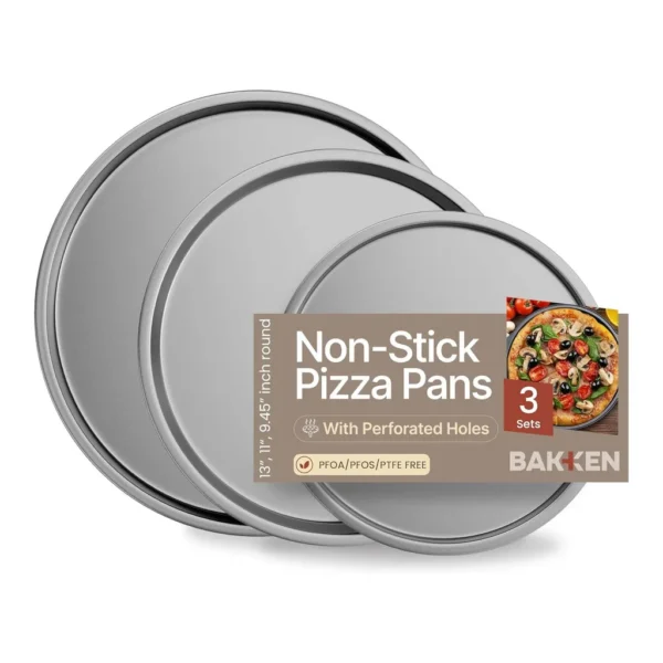 e4a9b270-d47d-45e6-8f77-aa6ed44e2259.jpg Bakken- Swiss - Bakken Swiss 3-Piece Pizza Tray Set – Coating, Non-Stick Round Steel Pans, Dishwasher Safe - Blue Ceramic