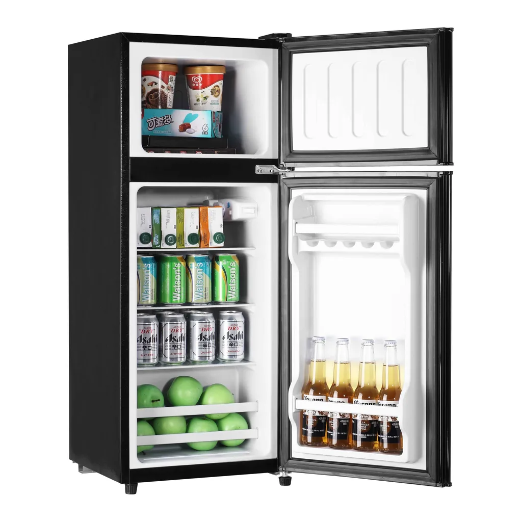 e5c2adde-87cd-43cc-b21d-781cae764341.jpg Loheer - 3.2 Cu. Ft. 2-Door Compact Mini Fridge with Separate Freezer & LED Light - Black
