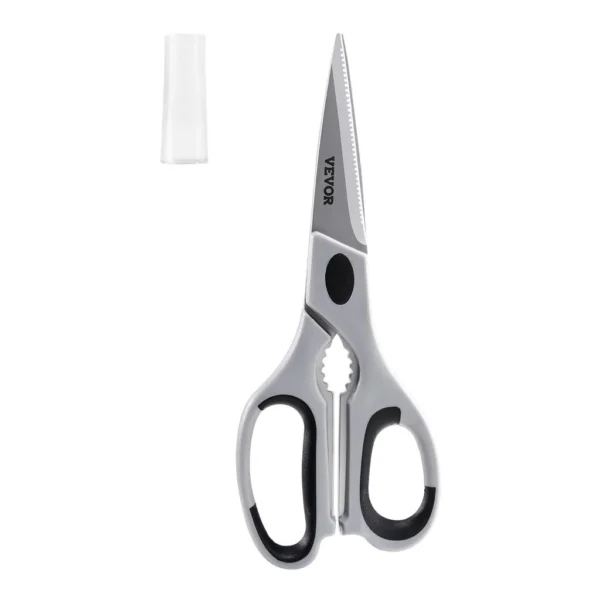 e66ceee2-70e5-482b-aa3e-9c930e15660a.jpg VEVOR - Kitchen Scissors, Durable Stainless Steel Kitchen Shears, Protective Sheath, Heavy Duty Cooking Shears Soft Comfort Handle - Gray-Black + Stainless Steel