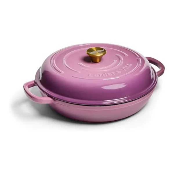 e68f4096-2e24-40f7-a5a8-a6a31b27a9cd.jpg Larder & Vine - 3.6 qt Enameled Cast Iron Braiser with Lid - Grappa