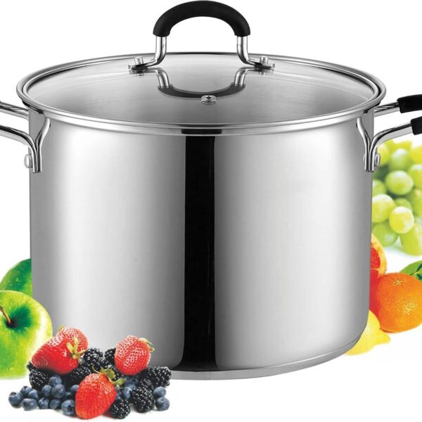 e94f5693-a801-442d-84ed-93327b3f3701.jpg Cook N Home - Stockpot Saucepot 8-Quart with Lid Induction Compatible - Stainless Steel