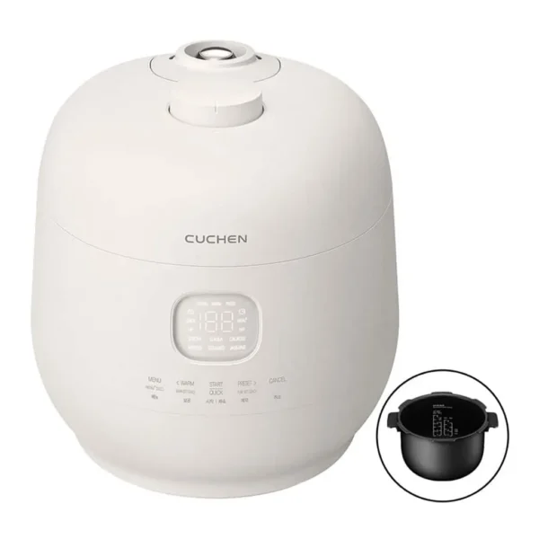 e97c8c54-1a39-40c3-89f6-b343e5547aed.jpg cuchen CRH-TWK0640WUS Induction Heating Dual Pressure Rice Cooker | 6 Person, 1.5Quarts | 6 Cup (Uncooked) Made in Korea – White
