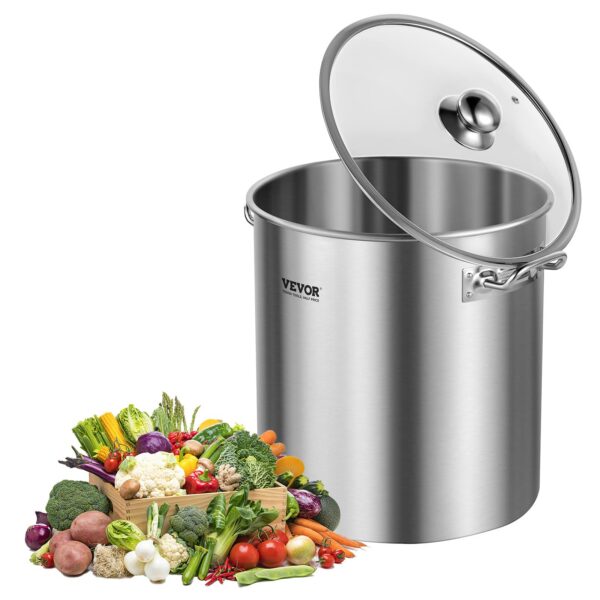eac2deea-943b-4c23-8084-e167ddfbc629.jpg VEVOR - Stainless Steel Stockpot, 24 Quart Cooking Pots, Cookware Sauce Pot with Lid, and Handle, Heavy Duty Grade Stock Pot - Stainless steel color