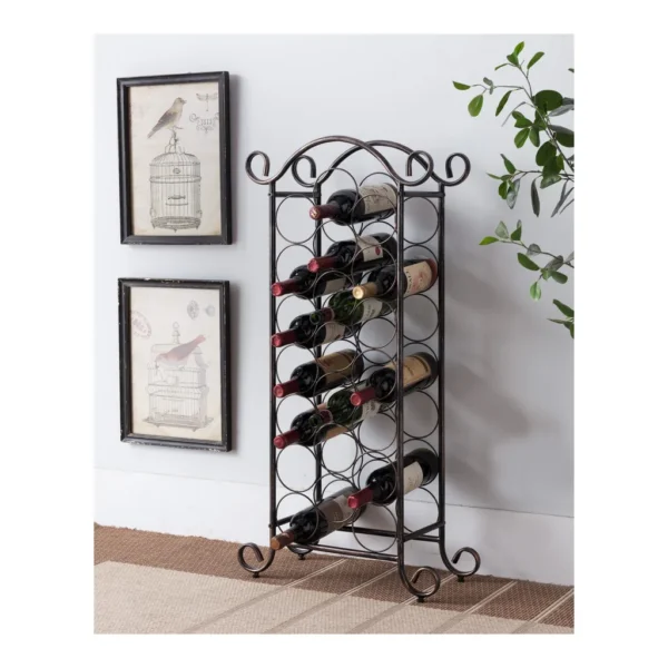 eb7bec5d-5f9f-48e7-9450-3ed76cc10c99.jpg Kings Brand Furniture - Floor Freestanding Metal Wine Rack, Wine Bottle Holder Stands, Wine Storage for Home Bar - Rust/Copper