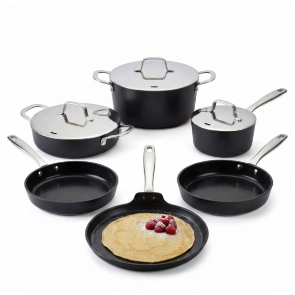 ec31cd05-557b-4e93-aa2a-8f0049f69fdb.jpg Alva - Maestro 9-Piece Ceramic Nonstick Cookware Set, Induction Ready, Oven Safe to 400°F - Black