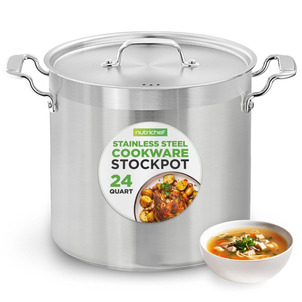 efc28aed-409f-4886-80ee-83c1d9f2c8a9.jpg NutriChef - 24-Quart Stainless Steel Stock Pot, Heavy-Duty Induction-Compatible with Lid - NCSPT24Q - Silver