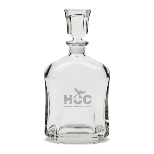 f208325f-e6a6-4ae4-b0eb-cb571f88ca20.jpg Jardine - Houston Community College Team Design 23.75oz. Crystal Whiskey Decanter - Multicolor