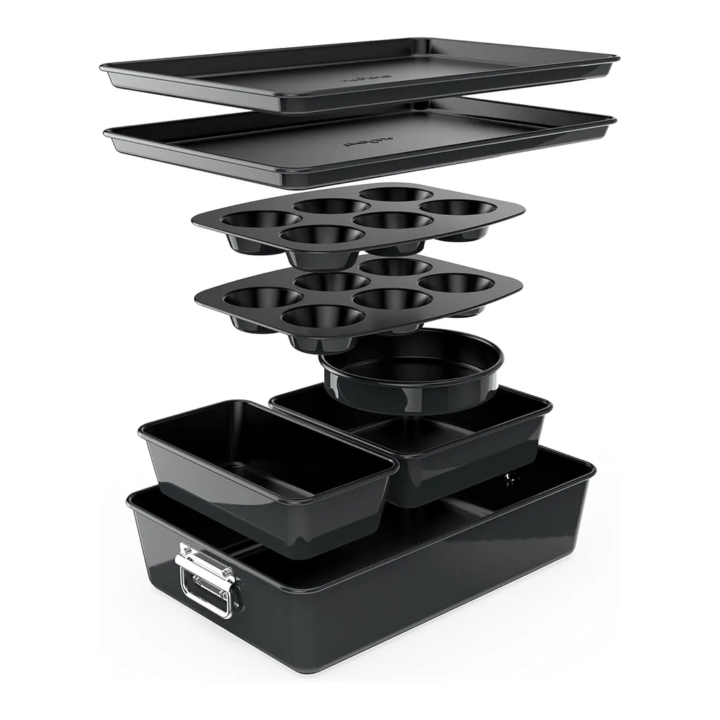 Version 1.0.0 NutriChef - 8-Piece Stackable Nonstick Bakeware Set