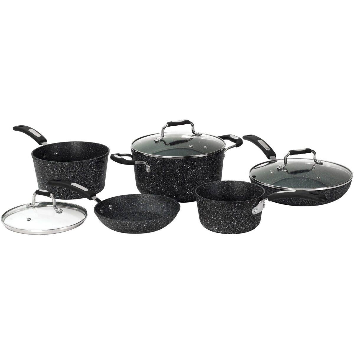 f2642d21-ea9b-4c54-94a1-1e515203386c.jpg THE ROCK by Starfrit - 8-Piece Cookware Set with Bakelite Handles - Black
