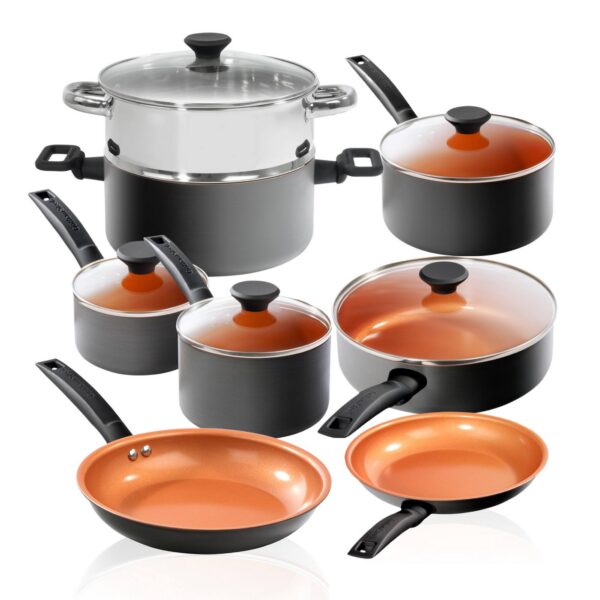 f3604eed-b3fa-4e39-a146-fba380e4e55c.jpg Gotham Steel - Pro Premier Hard Anodized 13 Piece Nonstick Cookware Set - Black