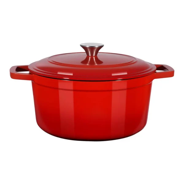 f380d3aa-01f8-40a4-a4f2-323170301f45.jpg VEVOR - Enameled Cast Iron Dutch Oven,6Qt Pot with Lid and Dual Handles,Heavy-Duty Durable,Oven Induction Compatible up to 500℉ - Red