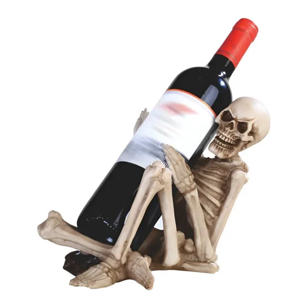 f39462fb-23bc-40a7-a89d-60965103cb04.jpg FC Design - 11"W Skeleton Wine Rack Human Bone Bottle Holder Dining Room Figurine - Multicolor