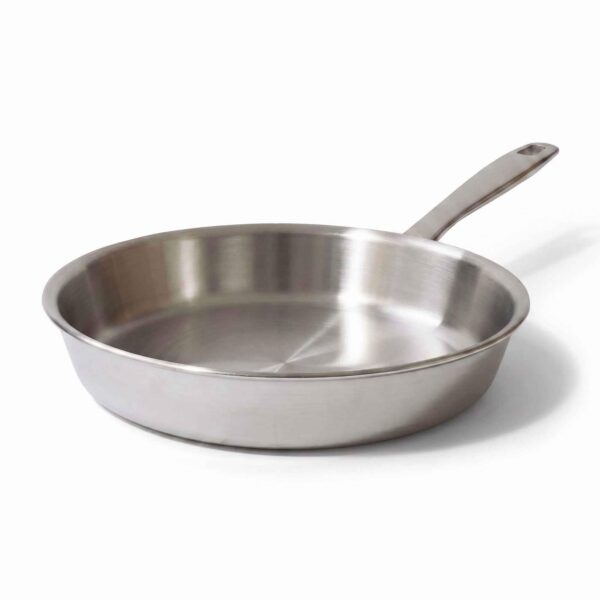 f449bf03-da7a-4539-992d-51da7bab14dd.jpg Alva - Maestro 9.5" 5-Ply Stainless Steel Frying Pan with Glass Lid - Oven Safe - Silver