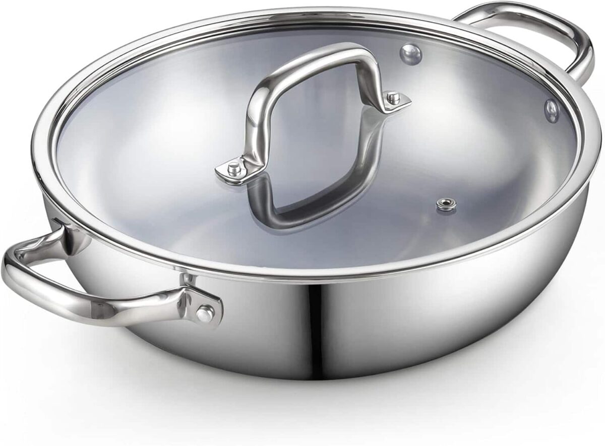 f45c4b43-b77c-4657-a431-39f08e706cdc.jpg Cook N Home - Tri-Ply Clad Wok with Lid, 12 Inch - Stainless Steel