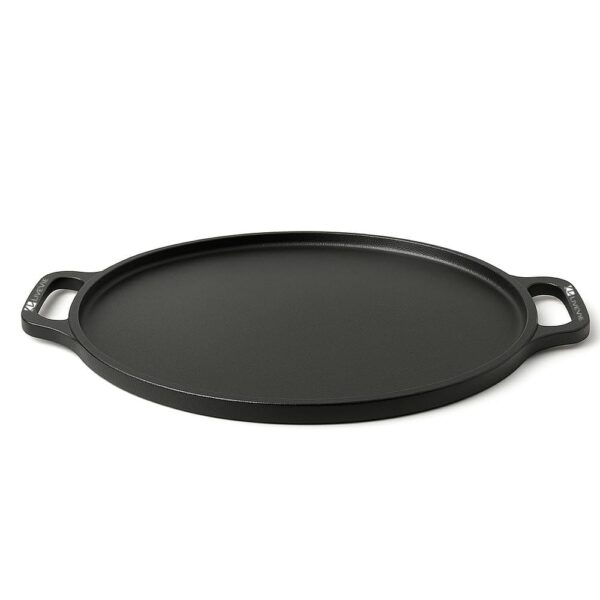 f4ceafe5-fe6a-4172-8c77-9a9e0d5f9892.jpg Amber Sporting Goods - Cast Iron 12" Griddle Pan Tawa, Pre-Seasoned Flat Skillet with Dual Handles for Breads & Pancakes - Black