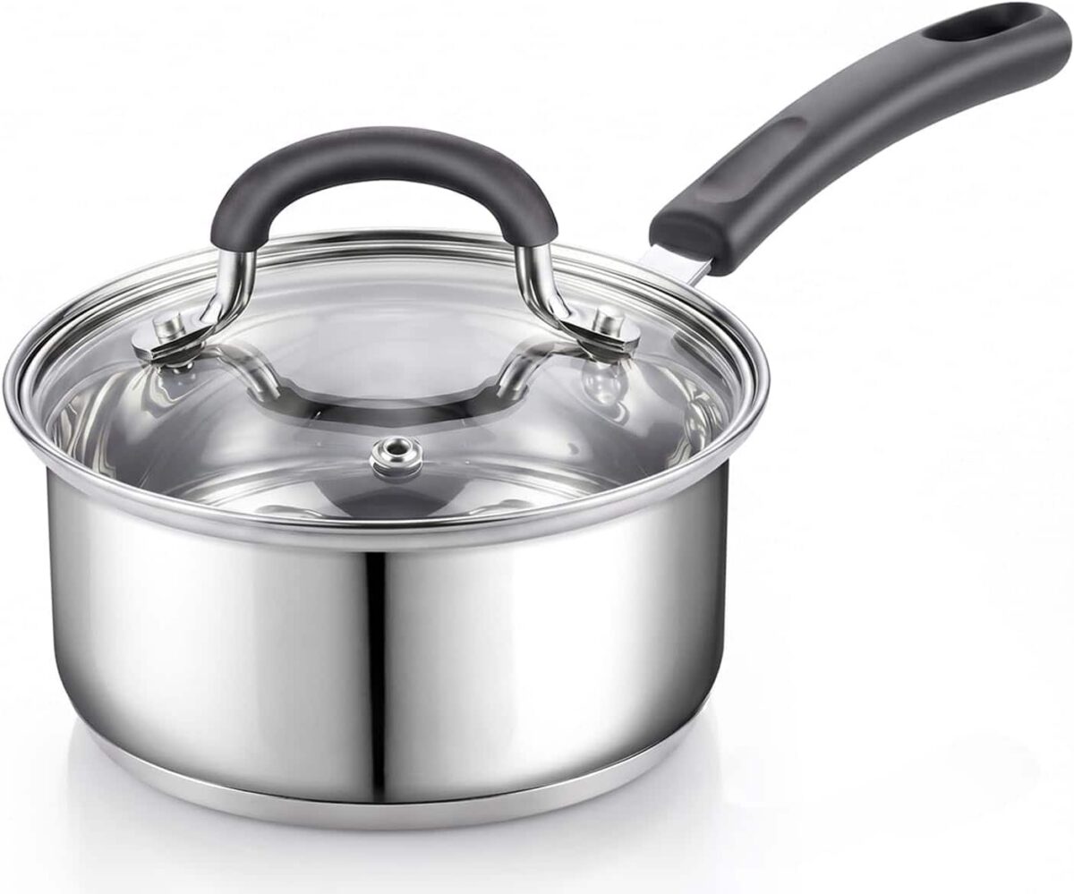 f679b671-24f3-4de6-9de2-f01ce8dd2536.jpg Cook N Home - 1 Qt sauce pan with lid, Medium, Silver - Stainless Steel