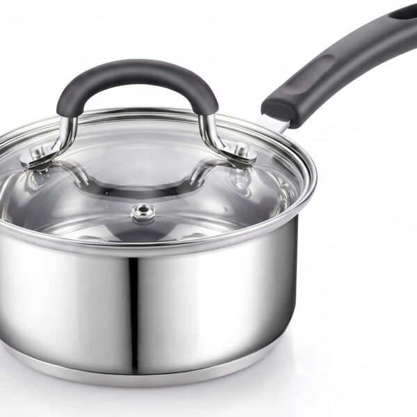 f679b671-24f3-4de6-9de2-f01ce8dd2536.jpg Cook N Home - 1 Qt sauce pan with lid, Medium, Silver - Stainless Steel