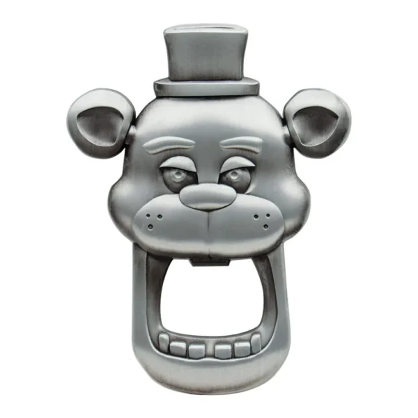 f67e6e06-56c0-4b7c-b3c3-3ab643c08b41.jpg Fanattik - Five Nights At Freddy's Freddy Fazbear Face Magnetic Metal Bottle Opener - Silver