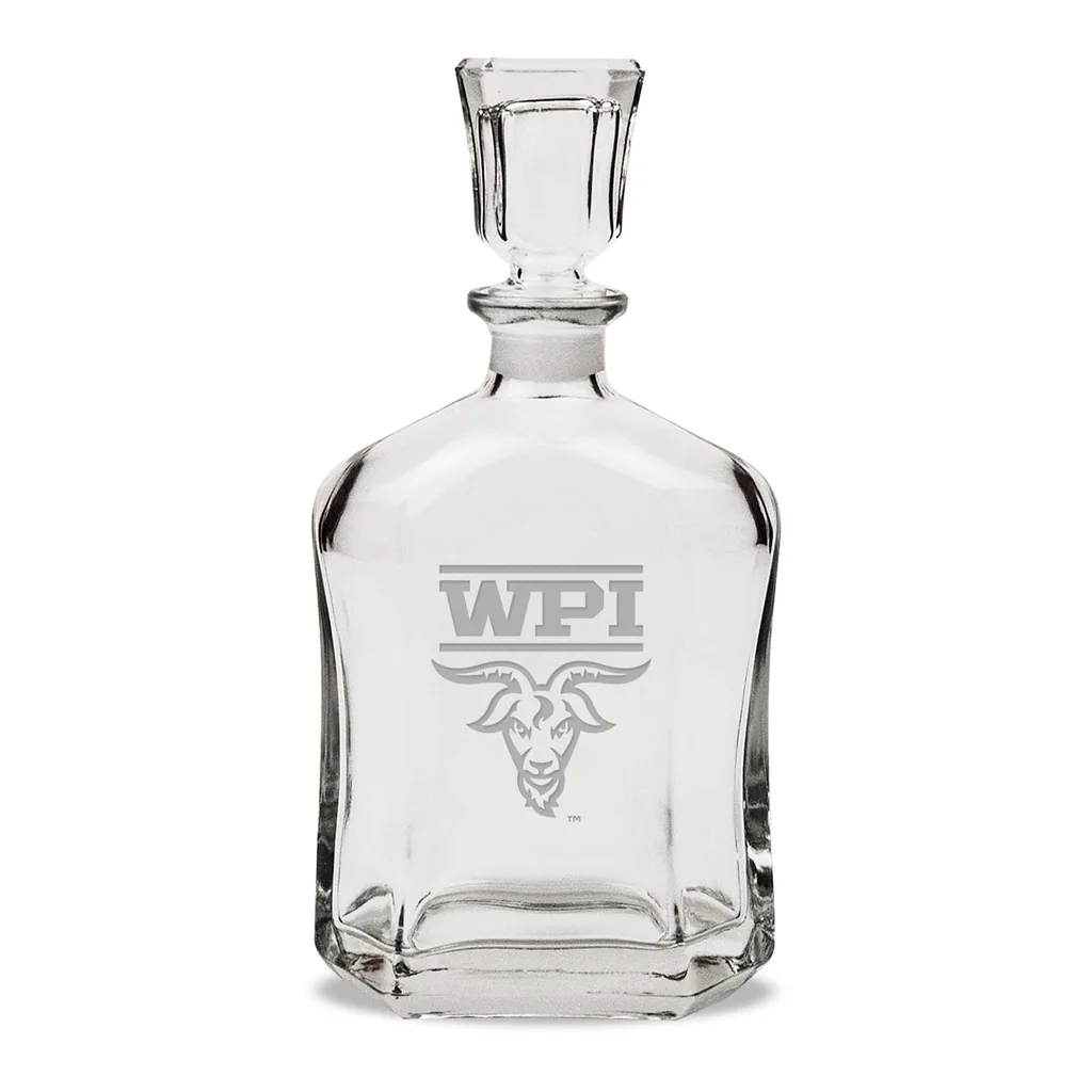 f6a22789-e41f-4910-b52a-25dc52471300.jpg Jardine - Worcester Polytechnic Institute Engineers 23.75oz. Crystal Whisky Decanter - Multicolor
