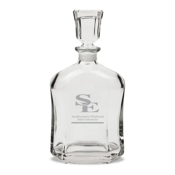 f7f8b65a-fd82-438e-81dd-f730eec634db.jpg Jardine - Southeastern Oklahoma State Savage Storm 23.75oz. Crystal Whisky Decanter - Multicolor