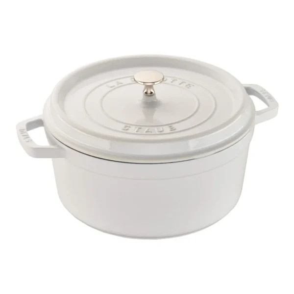 f8ef2d37-00a0-4364-8362-e4b2ea598338.jpg Staub - Cast Iron Round Cocotte, Dutch Oven, 5.5-quart, serves 5-6, Made in France - White